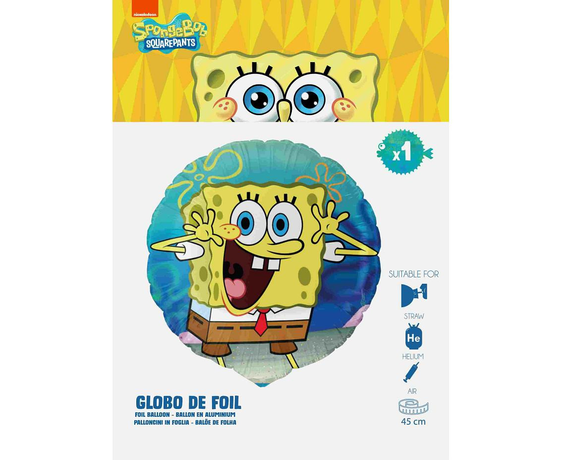 Foil balloon 18" FX - Spongebobo, packed
